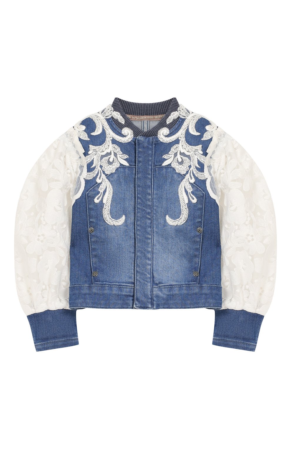 Джинсовая куртка с кружевной отделкой YUDASHKIN KIDS, арт. 219-KTGU-330013, фото 1