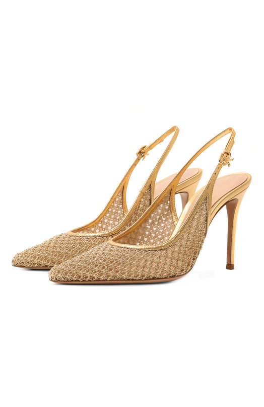 Комбинированные туфли Nikki 95 Gianvito Rossi G95628.95RIC.INKMEKM Золотой G95628.95RIC.INKMEKM