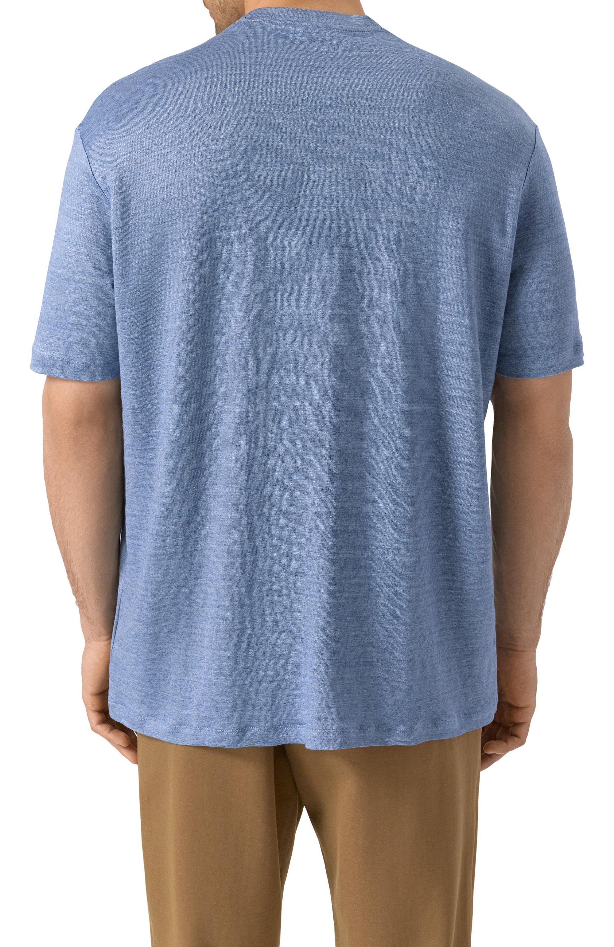 Льняная футболка PAUL&SHARK синего цвета по цене 33200 руб., арт. 25411020, фото 4 Льняная футболка PAUL&SHARK, арт. 25411020, фото 4