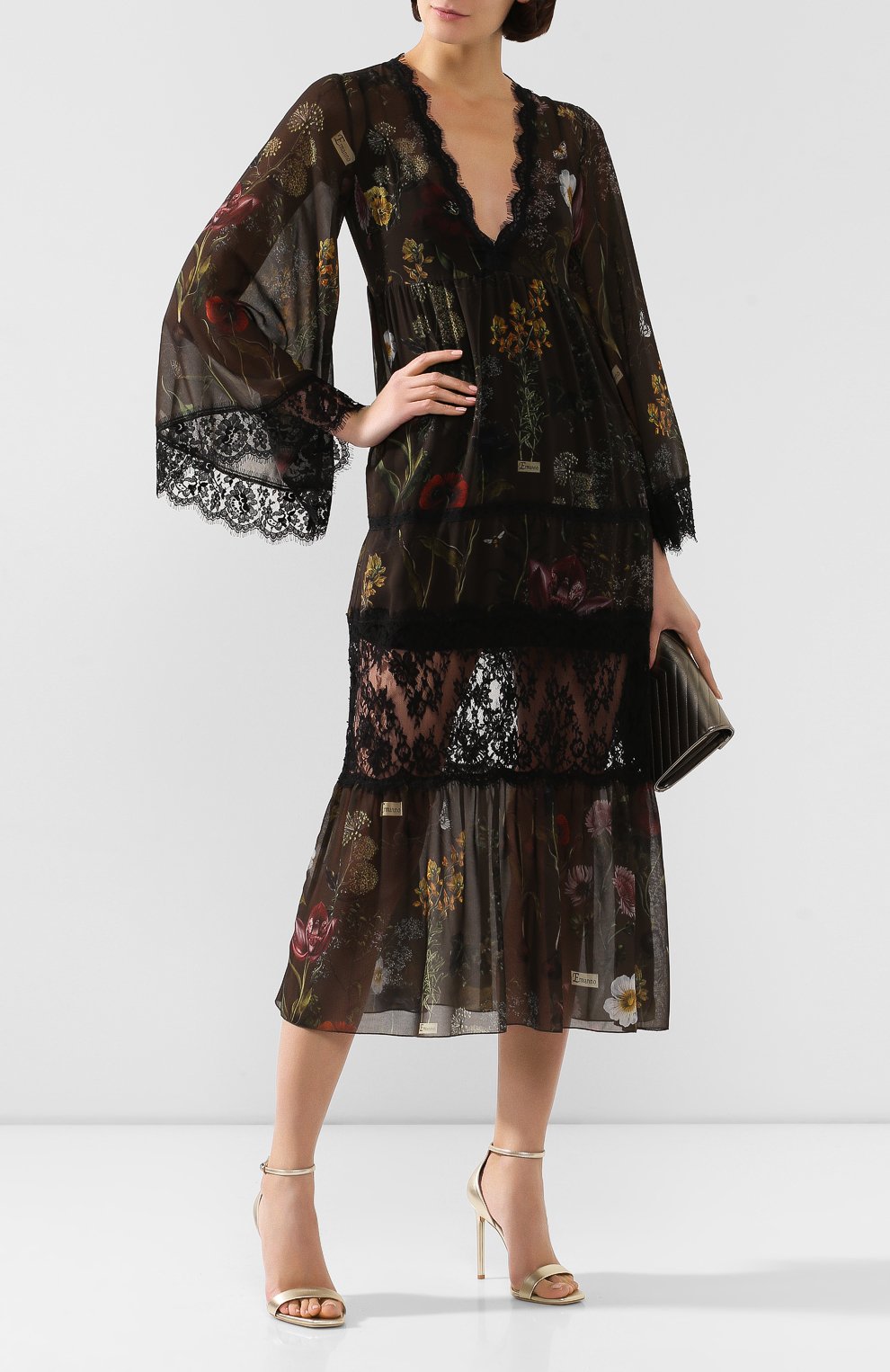 Платье с принтом ERMANNO ERMANNO SCERVINO зеленого цвета по цене 69700 руб., арт. 45T AB55 FAB, фото 2 Платье с принтом ERMANNO ERMANNO SCERVINO, арт. 45T AB55 FAB, фото 2