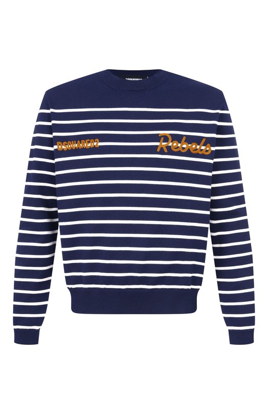 Хлопковый джемпер Dsquared2 S74HA1596/D13199 Синий S74HA1596/D13199
