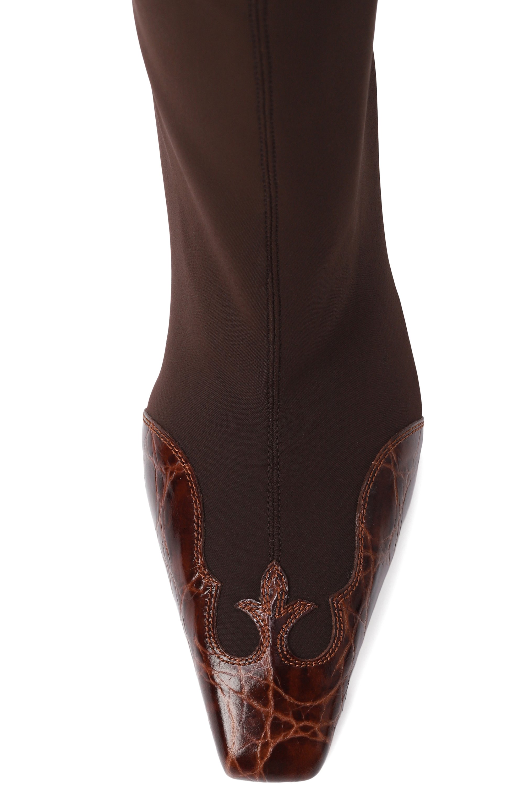 Комбинированные ботильоны belle western 100 PARIS TEXAS коричневого цвета по цене 85100 руб., арт. PX1563/XC0MI, фото 6 Комбинированные ботильоны belle western 100 PARIS TEXAS, арт. PX1563/XC0MI, фото 6