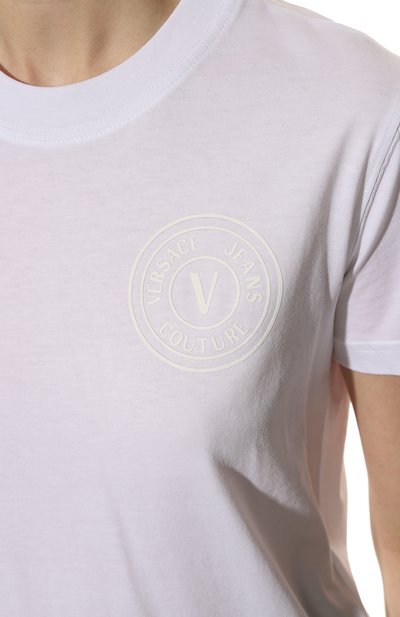 Хлопковая футболка VERSACE JEANS COUTURE, арт. 73HAHT10-73DP613 R VEMBLEM S RUBBER/CJ00T, фото 5