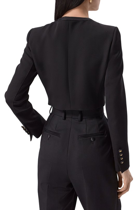 Жакет из шерсти и шелка Dolce & Gabbana F27CPT/FUBGE Чёрный  F27CPT/FUBGE Фото 4