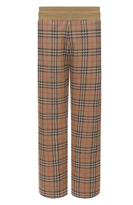 Мужские хлопковые брюки BURBERRY бежевого цвета, арт. 8102887 | Фото 1 (Материал внешний: Хлопок; Драгоценные камни: Проставлено; Материал сплава: Проставлено; Длина (брюки, джинсы): Стандартные)