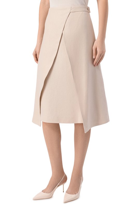 Льняная юбка Officine Generale S26WSKT151 Бежевый  S26WSKT151 Фото 3