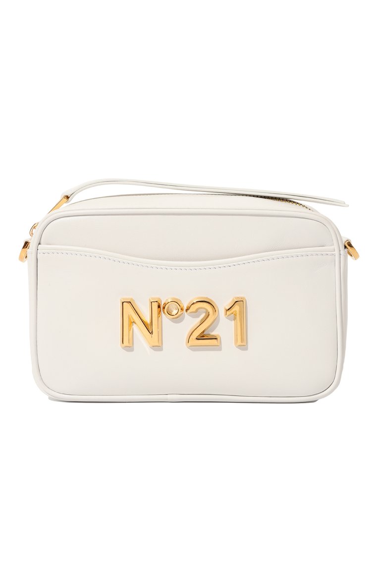 Женская сумка logo N21 белого цвета, арт. 23EBP0920VT01 | Фото 1 (Размер: mini; Материал: Натуральная кожа; Ремень/цепочка: На ремешке; Сумки-технические: Сумки через плечо)