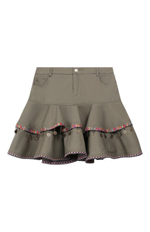

Хлопковая юбка Twinset, Хаки