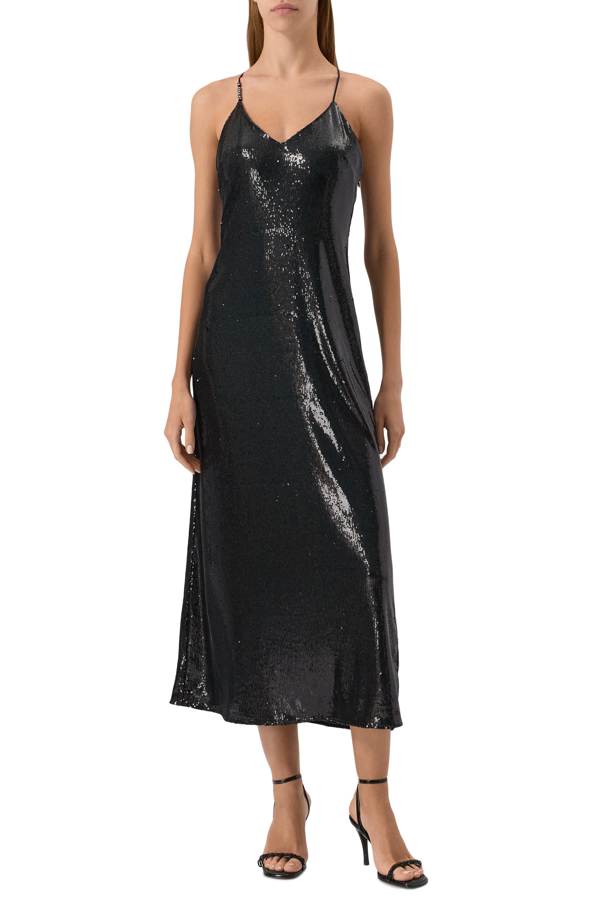 Платье с отделкой пайетками SSHEENA черного цвета по цене 83400 руб., арт. 25SSALEXST TS25007, фото 3 Платье с отделкой пайетками SSHEENA, арт. 25SSALEXST TS25007, фото 3