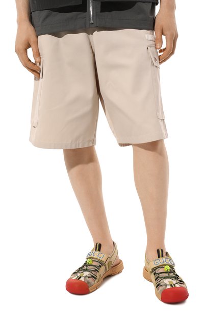 Комбинированные сандалии GUCCI бежевого цвета по цене 99360 руб., арт. 564297 98D30, фото 3 Комбинированные сандалии GUCCI, арт. 564297 98D30, фото 3