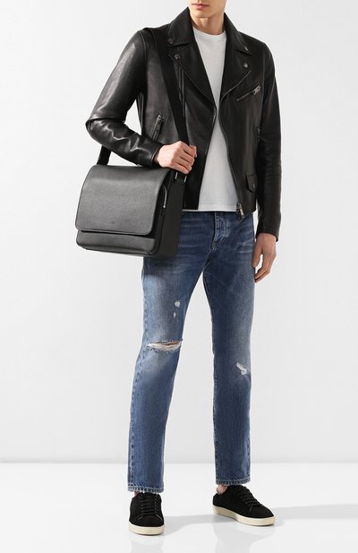 Кожаный мессенджер BOSS черного цвета по цене 64350 руб., арт. 50397377, фото 2 Кожаный мессенджер BOSS, арт. 50397377, фото 2