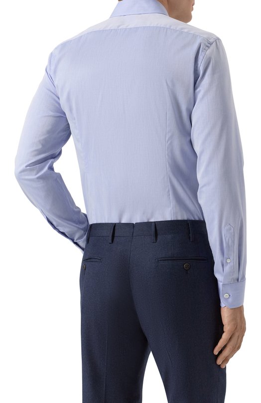 Хлопковая сорочка Corneliani 26P010-2611409 Голубой  26P010-2611409 Фото 4