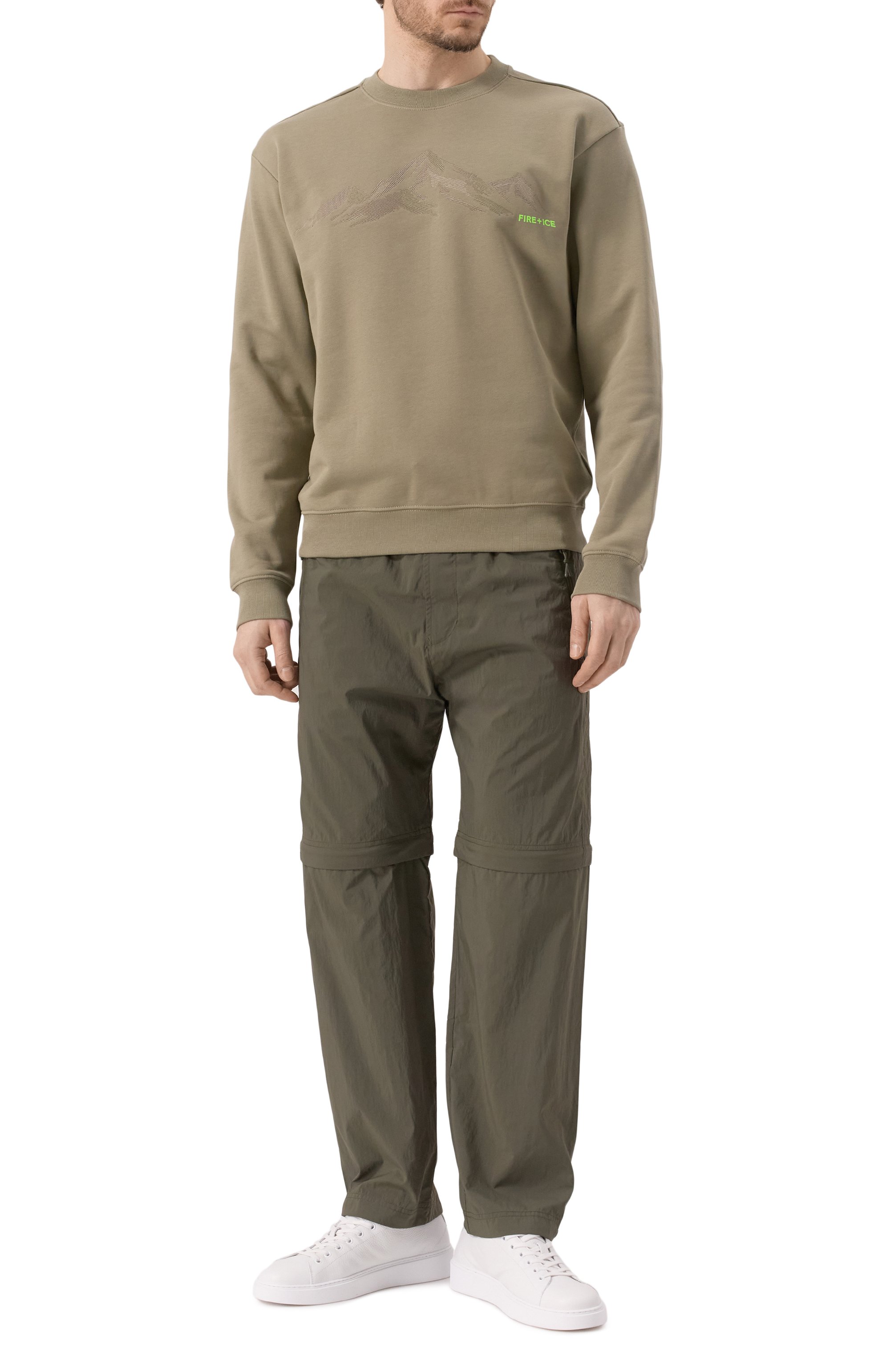 Хлопковый свитшот BOGNER FIRE+ICE хаки цвета по цене 18400 руб., арт. 84307936, фото 2 Хлопковый свитшот BOGNER FIRE+ICE, арт. 84307936, фото 2