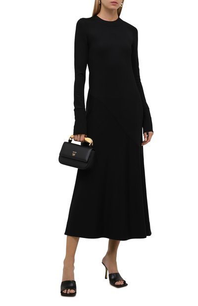 Платье из вискозы JIL SANDER черного цвета по цене 103500 руб., арт. JSCT715012-WT397908, фото 2 Платье из вискозы JIL SANDER, арт. JSCT715012-WT397908, фото 2