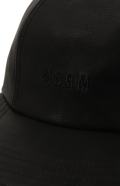 Бейсболка из экокожи MSGM черного цвета по цене 12250 руб., арт. 3741MDL05/247622, фото 3 Бейсболка из экокожи MSGM, арт. 3741MDL05/247622, фото 3