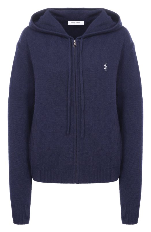 Кардиган из кашемира и шерсти Sporty and Rich CA00264302BL106 Синий CA00264302BL106