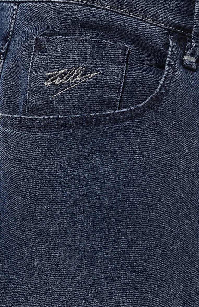 Мужские джинсы hybrid fit ZILLI синего цвета, арт. J5T004M0440VZS000 | Фото 5 (Длина (брюки, джинсы): Стандартные; Материал внешний: Хлопок, Деним, Синтетический материал; Силуэт М (брюки): Прямые; Кросс-КТ: Деним; Стили: Повседневный; Детали: Вышивка; Автоматизация состава: Проставлено; Автоматизация ТО: Проставлено)
