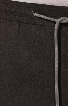 Мужские шерстяные брюки CORNELIANI темно-коричневого цвета, арт. 944L25-9418111 | Фото 5 (Материал сплава: Проставлено; Материал внешний: Шерсть; Драгоценные камни: Проставлено; Длина (брюки, джинсы): Стандартные; Случай: Повседневный; Стили: Кэжуэл)