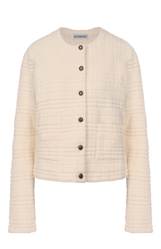 Шерстяной кардиган Burberry 8118982 Кремовый 8118982