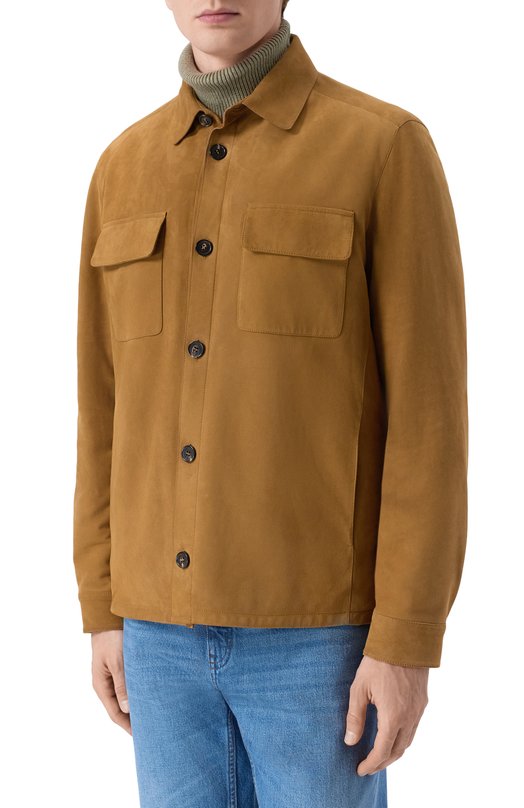 Замшевая куртка-рубашка Loro Piana FAP3922 Коричневый  FAP3922 Фото 3