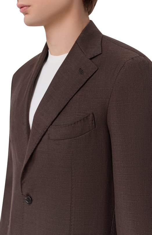 Шерстяной пиджак Andrea Campagna SALINA C0N SPALLINA BASSA/T26123 Коричневый  SALINA C0N SPALLINA BASSA/T26123 Фото 5