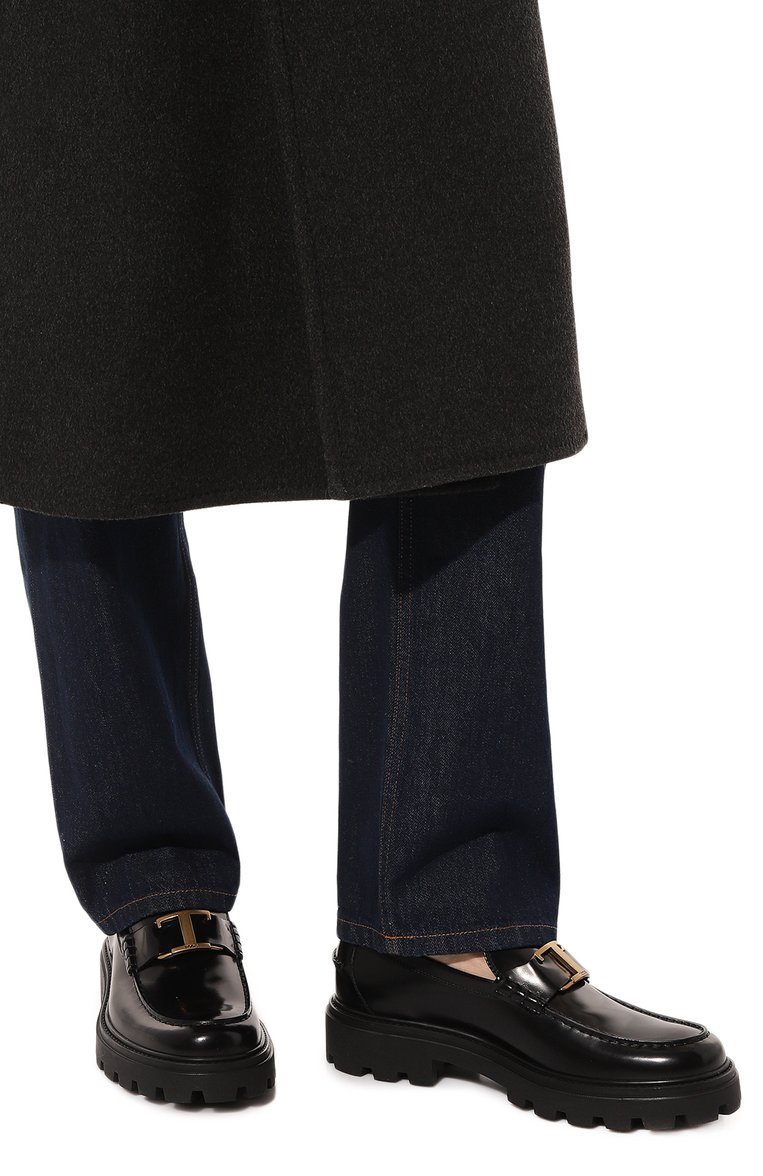 Мужские кожаные лоферы TOD’S черного цвета, арт. XXM08J0ER60ATK | Фото 3 (Материал внутренний: Натуральная кожа; Материал сплава: Проставлено; Нос: Не проставлено; Стили: Кэжуэл)