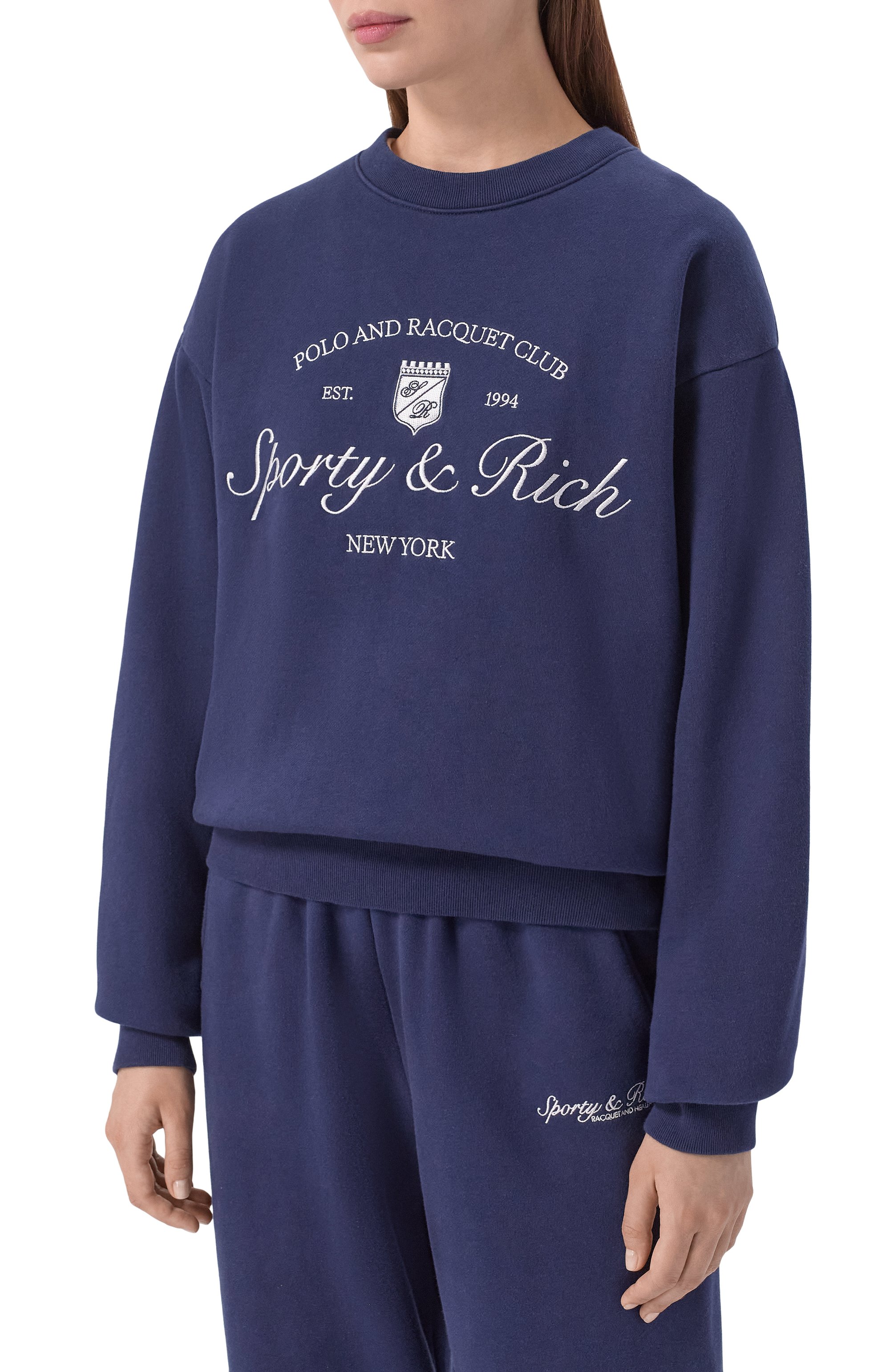 Хлопковый свитшот SPORTY AND RICH, арт. ST09875412BL106, фото 3