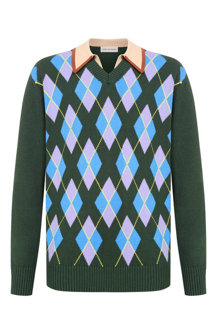 Мужской свитер из хлопка и шерсти DRIES VAN NOTEN, арт. 021237/3730