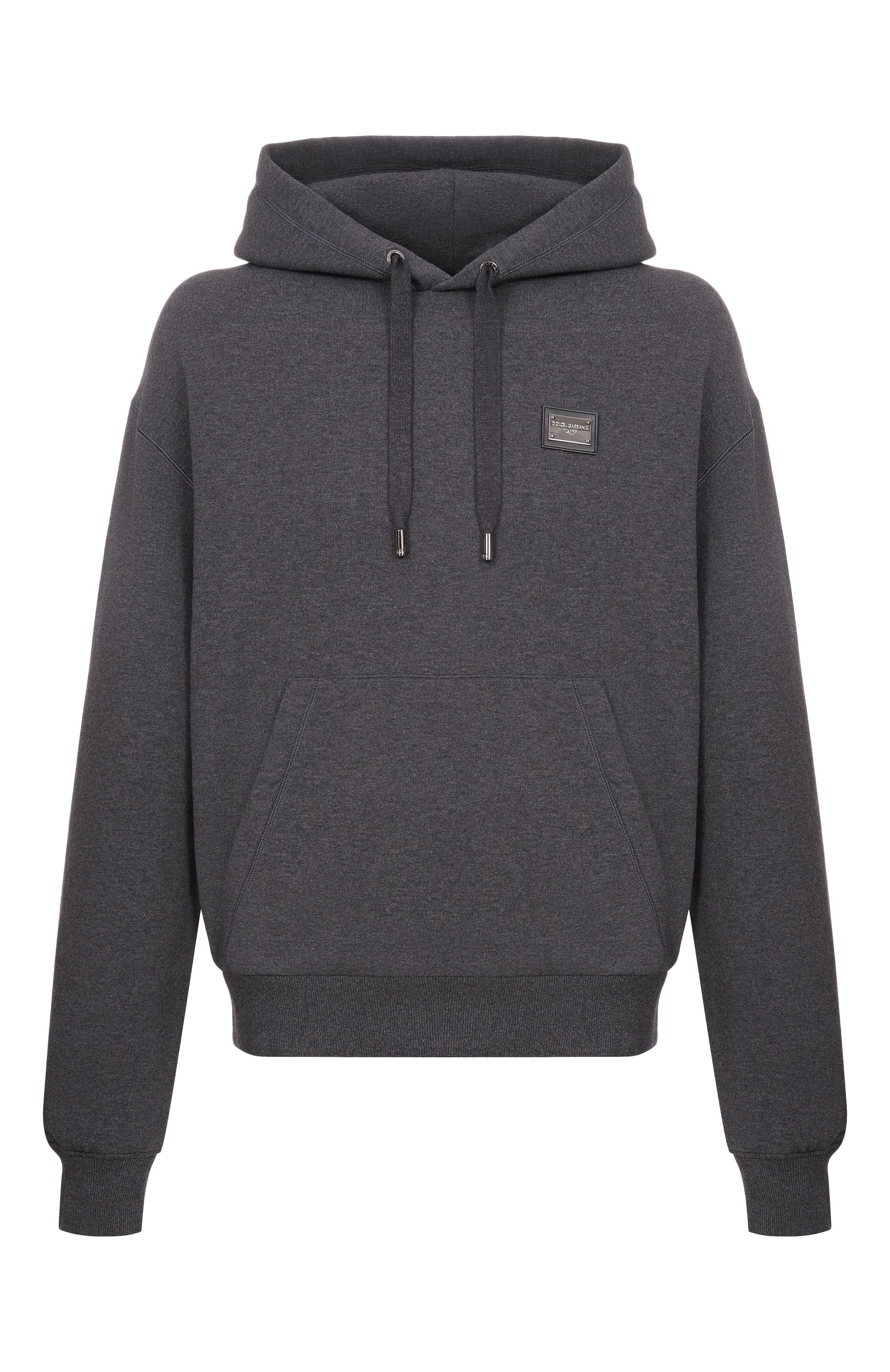 Хлопковое худи DOLCE & GABBANA темно-серого цвета по цене 77750 руб., арт. G9ZU0T/G7P1C, фото 1 Хлопковое худи DOLCE & GABBANA, арт. G9ZU0T/G7P1C, фото 1