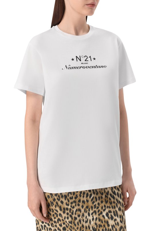 Хлопковая футболка N21 F051/6328_ Белый  F051/6328_ Фото 3