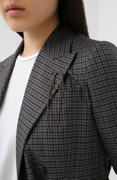 Шерстяной жакет BRUNELLO CUCINELLI коричневого цвета по цене 515500 руб., арт. MA1978876P, фото 5 Шерстяной жакет BRUNELLO CUCINELLI, арт. MA1978876P, фото 5