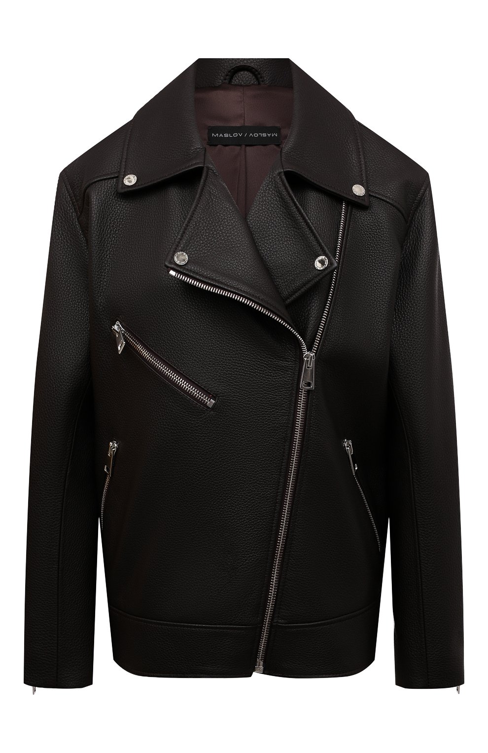 Кожаная куртка MASLOV темно-коричневого цвета по цене 226600 руб., арт. SMW99, фото 1 Кожаная куртка MASLOV, арт. SMW99, фото 1