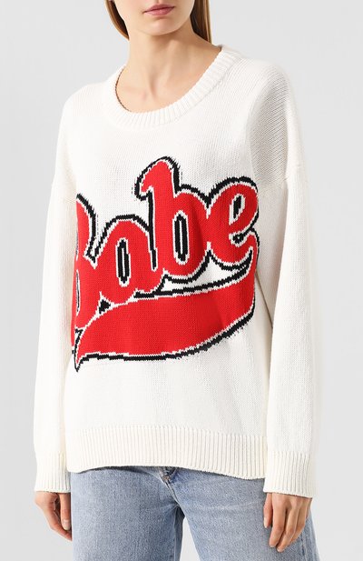 Хлопковый пуловер PHILOSOPHY DI LORENZO SERAFINI белого цвета по цене 52700 руб., арт. A0910/708, фото 3 Хлопковый пуловер PHILOSOPHY DI LORENZO SERAFINI, арт. A0910/708, фото 3