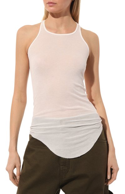 Хлопковая майка RICK OWENS белого цвета по цене 25600 руб., арт. RP01C5101/RC, фото 3 Хлопковая майка RICK OWENS, арт. RP01C5101/RC, фото 3