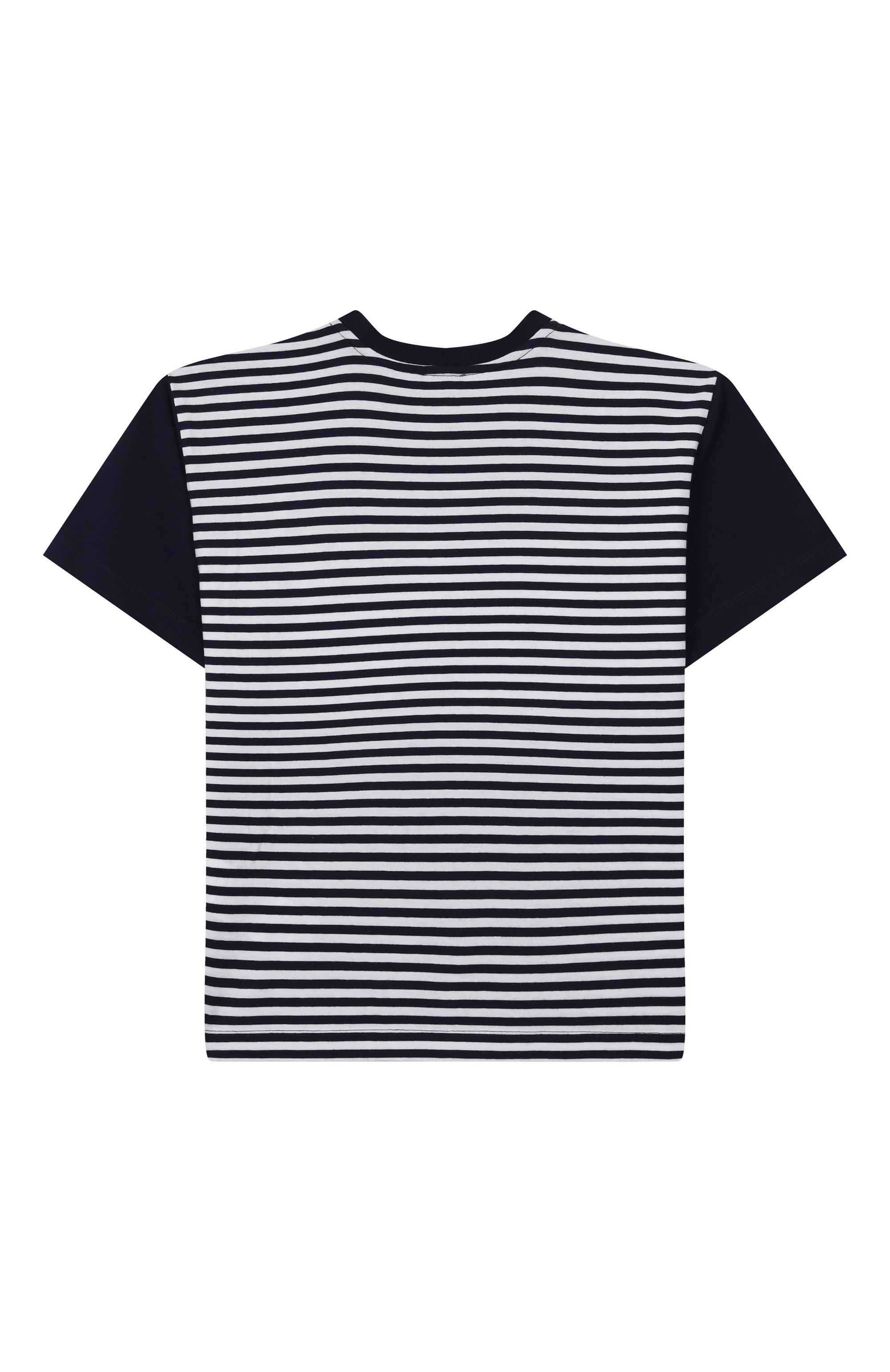 Хлопковая футболка MOSCHINO темно-синего цвета по цене 12650 руб., арт. HUM053/LAE08/10-14, фото 2 Хлопковая футболка MOSCHINO, арт. HUM053/LAE08/10-14, фото 2