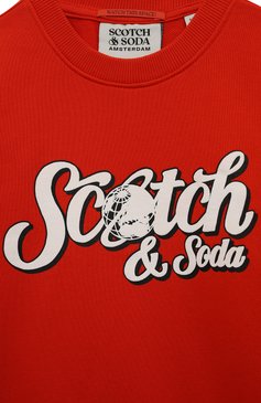 Детский хлопковый свитшот SCOTCH AND SODA красного цвета, арт. 167563-22-FWBM-D40 | Фото 3 (Материал внешний: Хлопок; Рукава: Длинные; Мальчики Кросс-КТ: Свитшот-одежда)