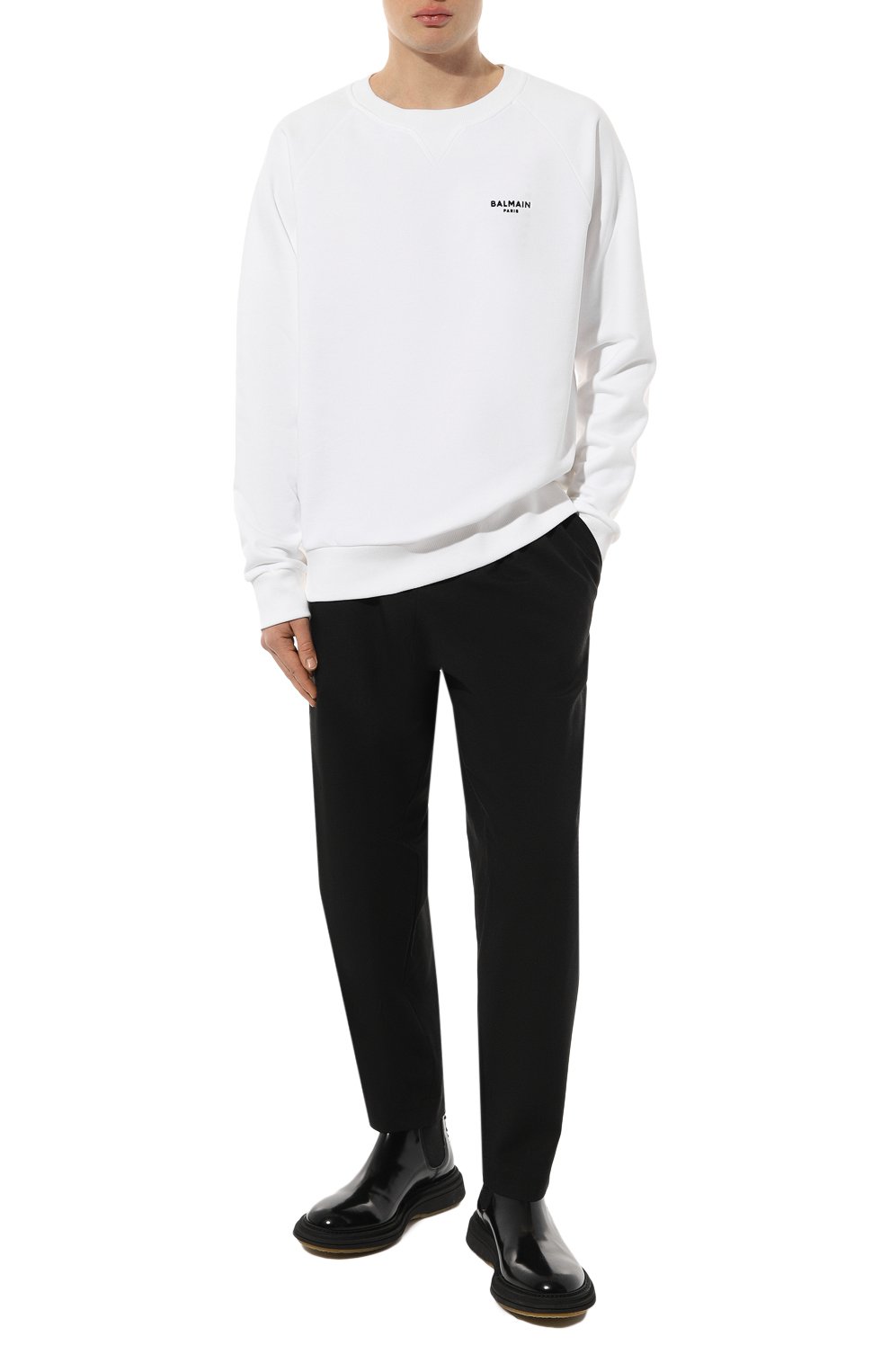 Хлопковый свитшот BALMAIN, арт. AH0JQ005BB04, фото 2