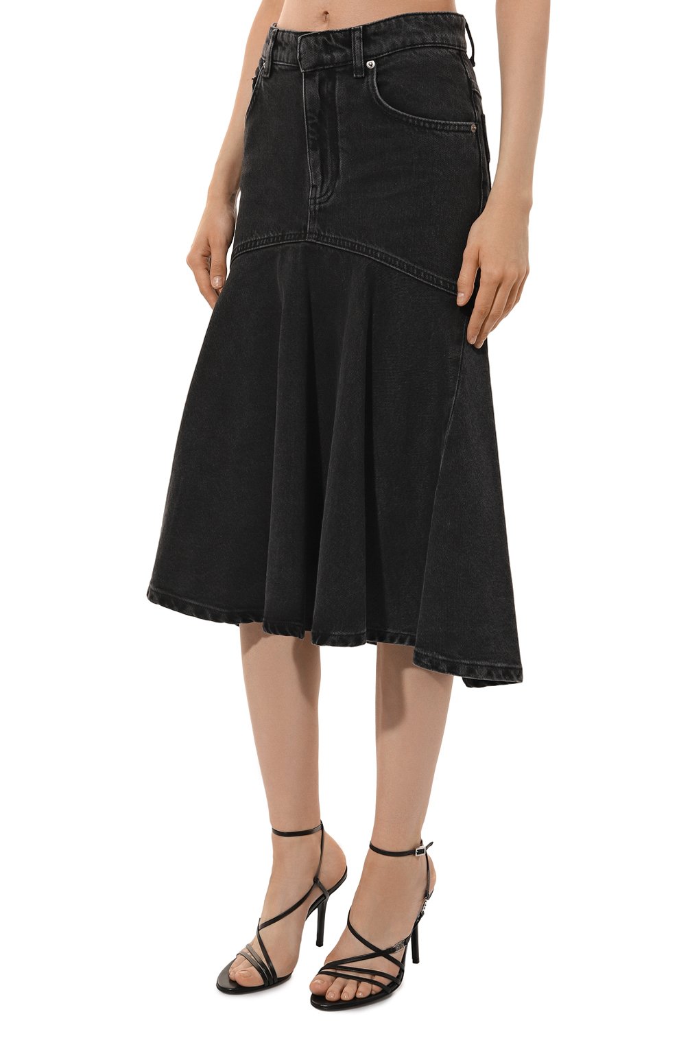 Джинсовая юбка PHILOSOPHY DI LORENZO SERAFINI черного цвета по цене 41850 руб., арт. A0101/5731, фото 3 Джинсовая юбка PHILOSOPHY DI LORENZO SERAFINI, арт. A0101/5731, фото 3