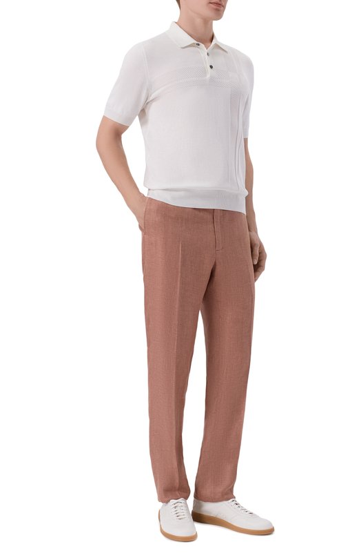 Брюки изо льна и кашемира Stefano Ricci M1T610001F/C167HA Коричневый  M1T610001F/C167HA Фото 2