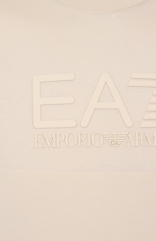 Хлопковая футболка EA7 7M000224/AF10375 Кремовый  7M000224/AF10375 Фото 6