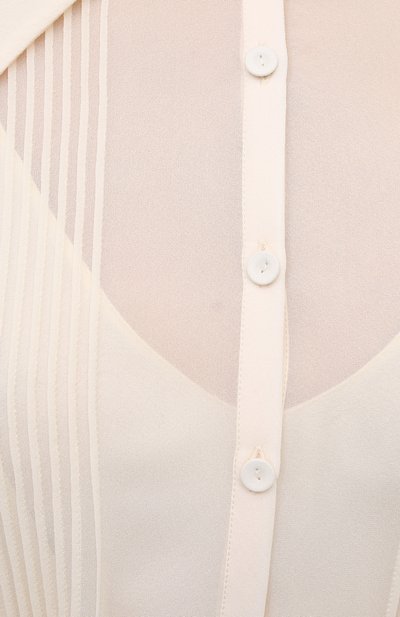 Шелковое платье JIL SANDER молочного цвета по цене 359500 руб., арт. JSWR505266-WR292900D, фото 5 Шелковое платье JIL SANDER, арт. JSWR505266-WR292900D, фото 5