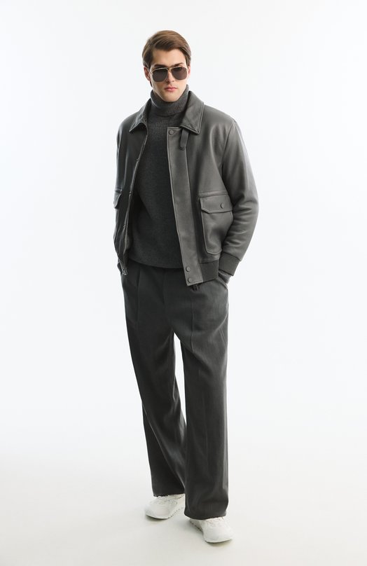 Брюки изо льна и вискозы Dries Van Noten 020900/3237 Серый  020900/3237 Фото 6