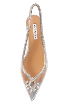 Женские балетки seduction crystal AQUAZZURA прозрачного цвета, арт. SCCFLAA0/SPP | Фото 6 (Материал внешний: Экокожа; Драгоценные камни: Проставлено; Материал сплава: Проставлено; Подошва: Плоская; Каблук высота: Низкий)