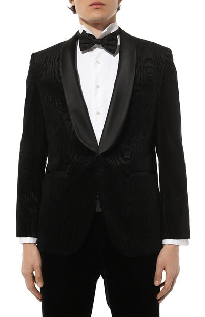 Хлопковый смокинг BOSS черного цвета по цене 86800 руб., арт. 50527994, фото 3 Хлопковый смокинг BOSS, арт. 50527994, фото 3