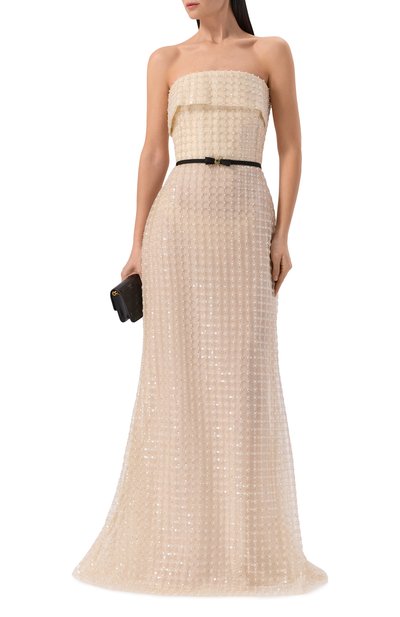 Платье с отделкой пайетками и бисером ELIE SAAB, арт. D1003NR26/TU023, фото 2