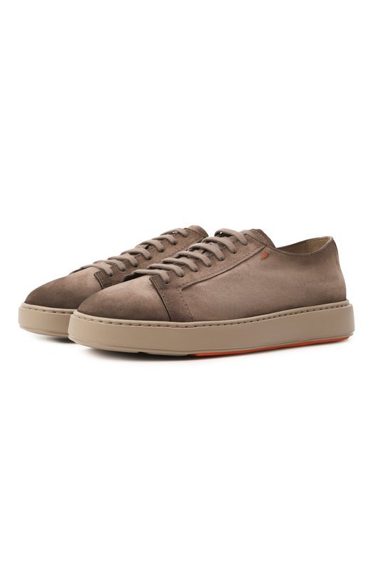 Замшевые кеды Cleanic Santoni MBCG21571TARCA0L Коричневый MBCG21571TARCA0L