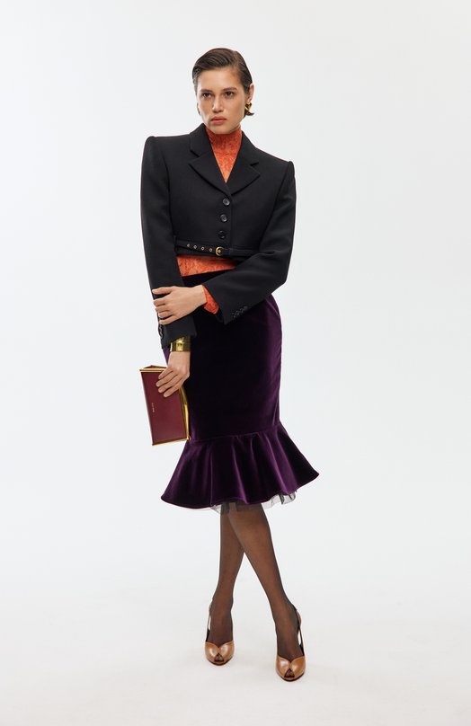 Бархатная юбка Nina Ricci 25ACJU014/C01092 Фиолетовый  25ACJU014/C01092 Фото 6