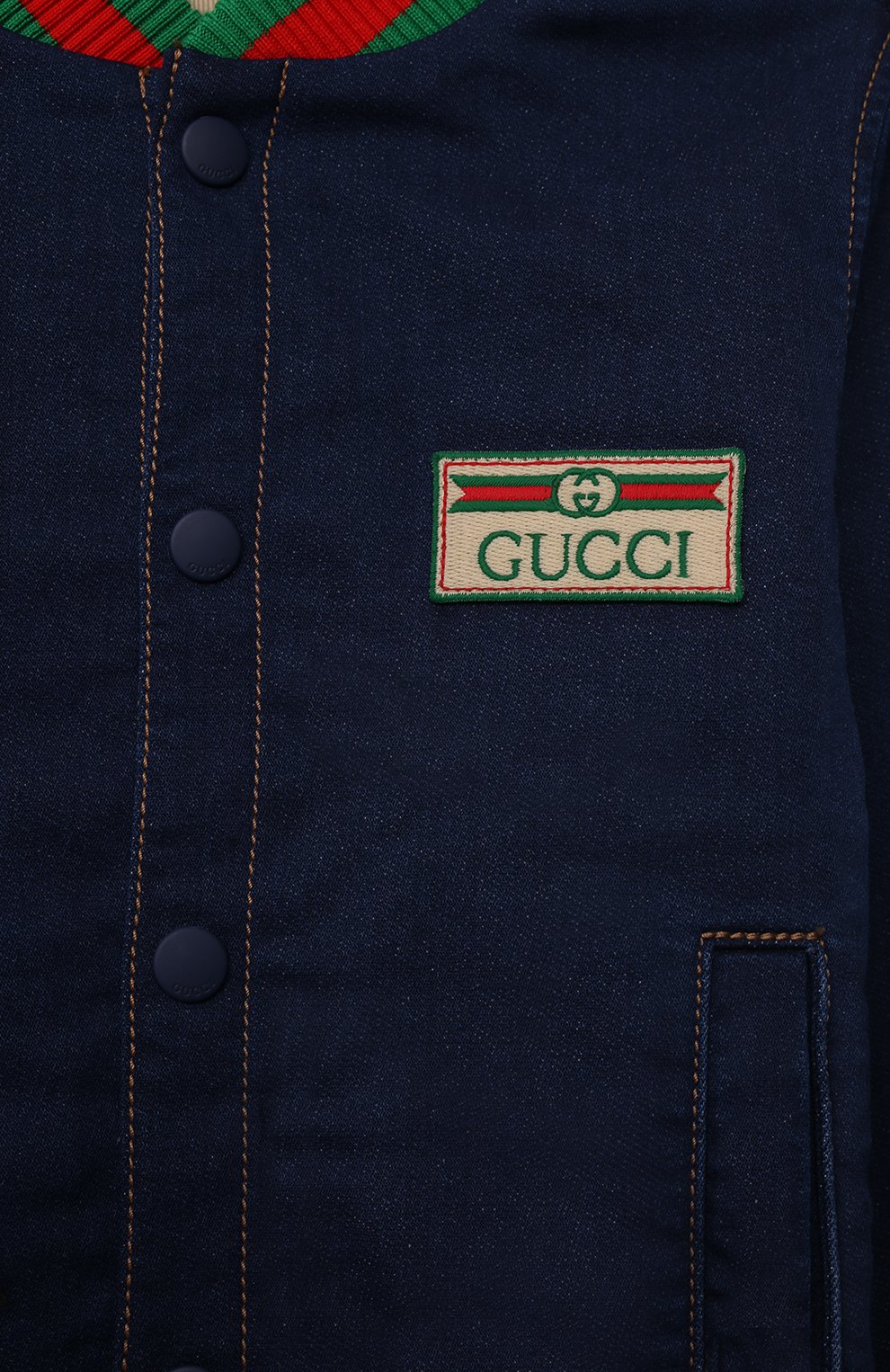 Хлопковый бомбер GUCCI синего цвета по цене 42900 руб., арт. 547186/XJCR3, фото 3 Хлопковый бомбер GUCCI, арт. 547186/XJCR3, фото 3