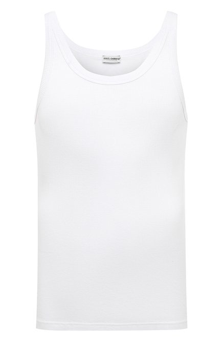 Мужская хлопковая майка DOLCE & GABBANA белого цвета, арт. M8C19J/0NN96 | Фото 1 (Драгоценные камни: Проставлено; Кросс-КТ: бельё; Длина (для топов): Стандартные; Материал вн�ешний: Хлопок; Материал сплава: Проставлено)