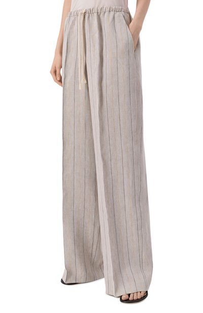 Льняные брюки 12 STOREEZ светло-серого цвета по цене 19000 руб., арт. 137570, фото 3 Льняные брюки 12 STOREEZ, арт. 137570, фото 3